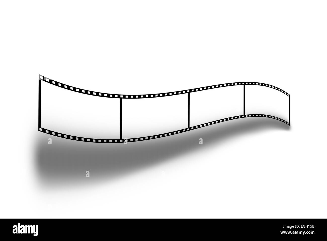 Film-Frame für Kettenrad hält mit Schatten auf weiß Stockfoto