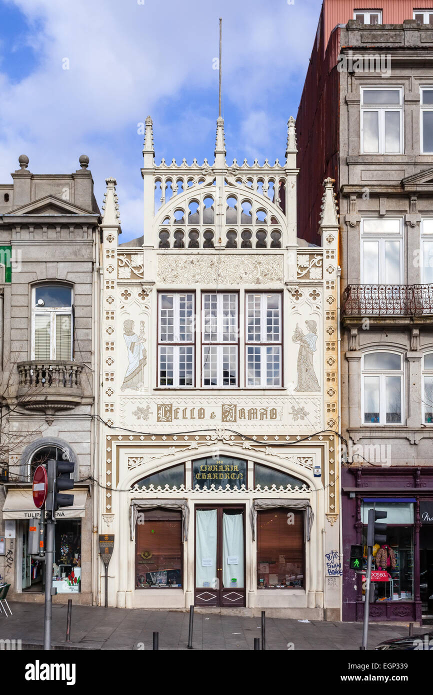 Porto, Portugal.The berühmten Lello e Irmao Buchhandlung, als eines der schönsten Buchhandlungen der Welt Stockfoto