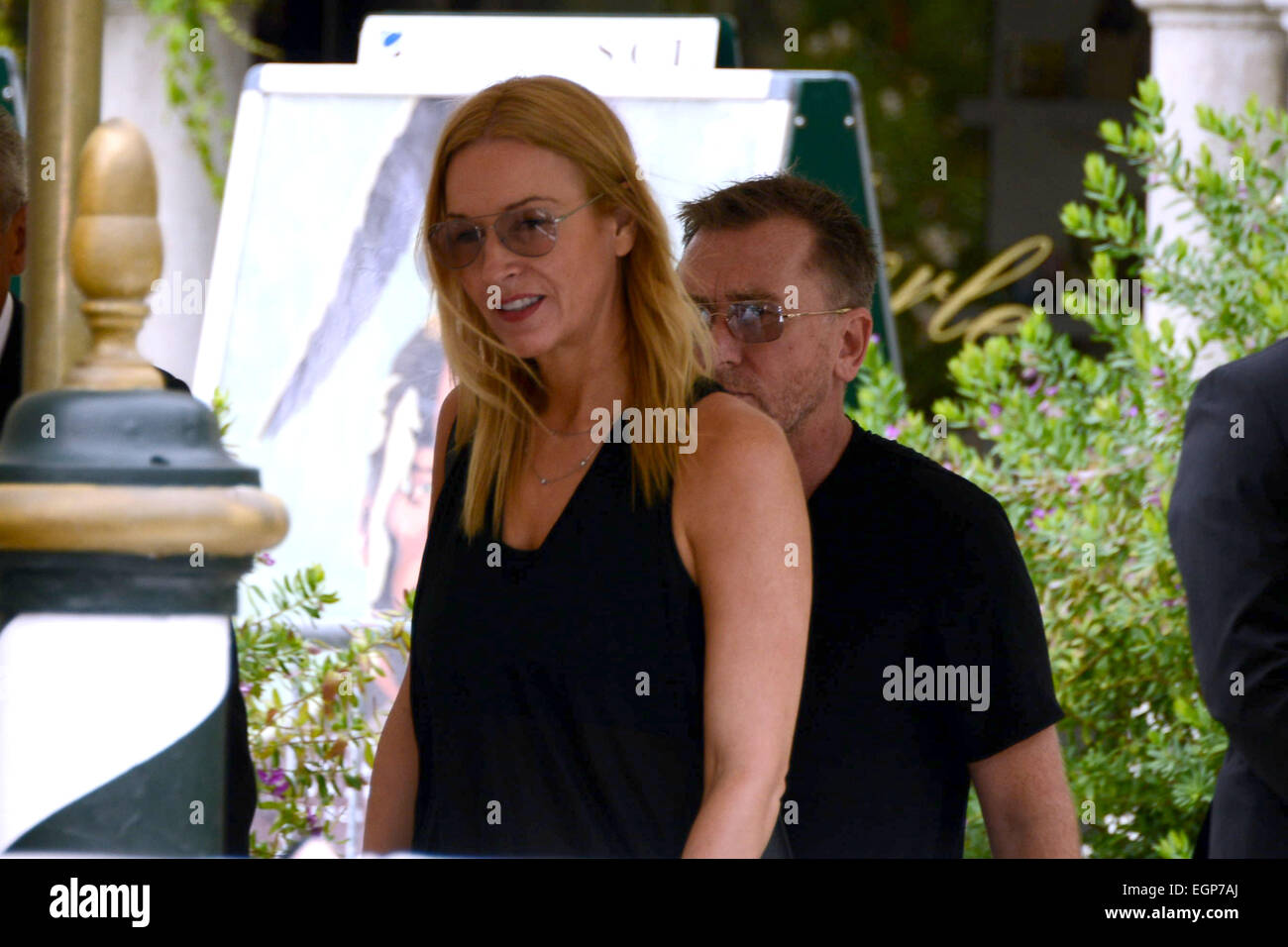 Tim Roth und Frau Nikki Butler gesichtet, Ankunft zum 71. Filmfestival von Venedig, die Morgen beginnt (27 Aug 14).  Mitwirkende: Tim Roth, Nikki Butler wo: Venedig, Italien bei: 26. August 2014 Stockfoto