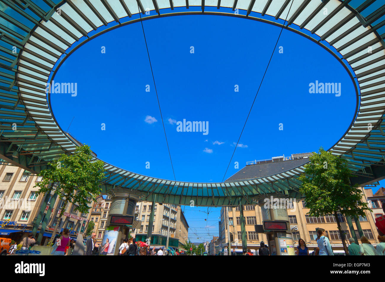 Straßburg, Place de l «Homme de Fer, Tram station, Eisen-Mann-Platz, UNESCO Welt Kulturerbe Website, Elsass, Bas Rhin, Frankreich, Europa Stockfoto