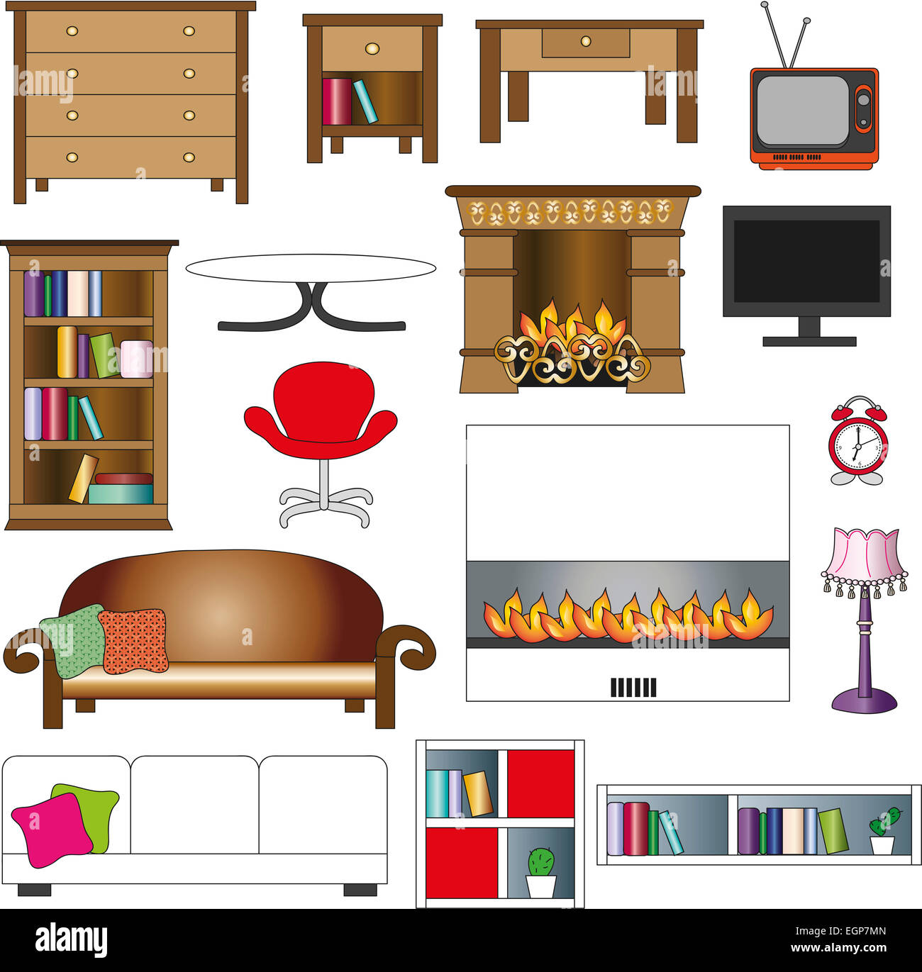 Darstellung der Inneneinrichtung Zuhause. Stockfoto