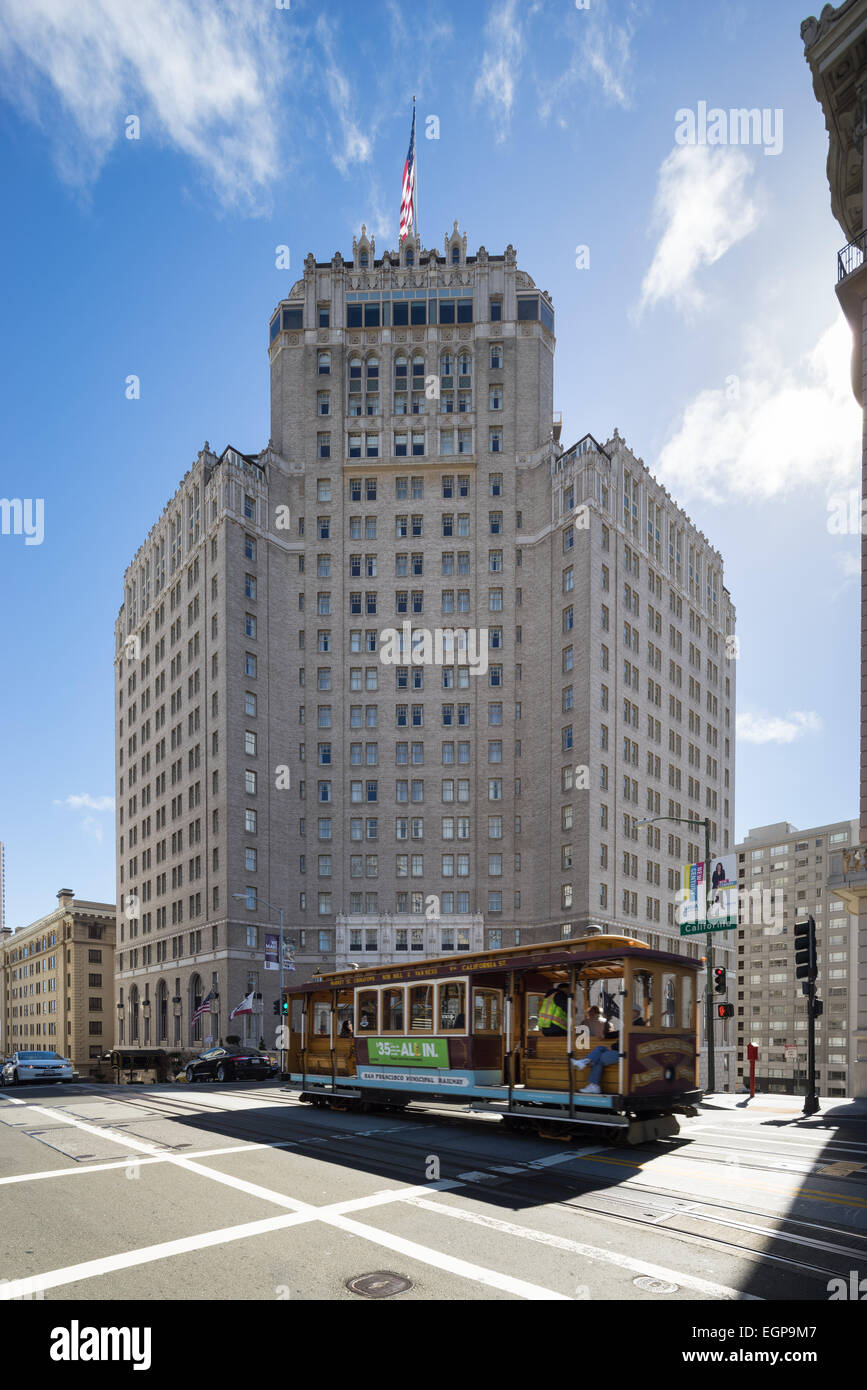 Historic Mark Hopkins Intercontinental Hotel, entworfen von Architekten, Wochen und Tage. Nob Hill, San Francisco. Stockfoto