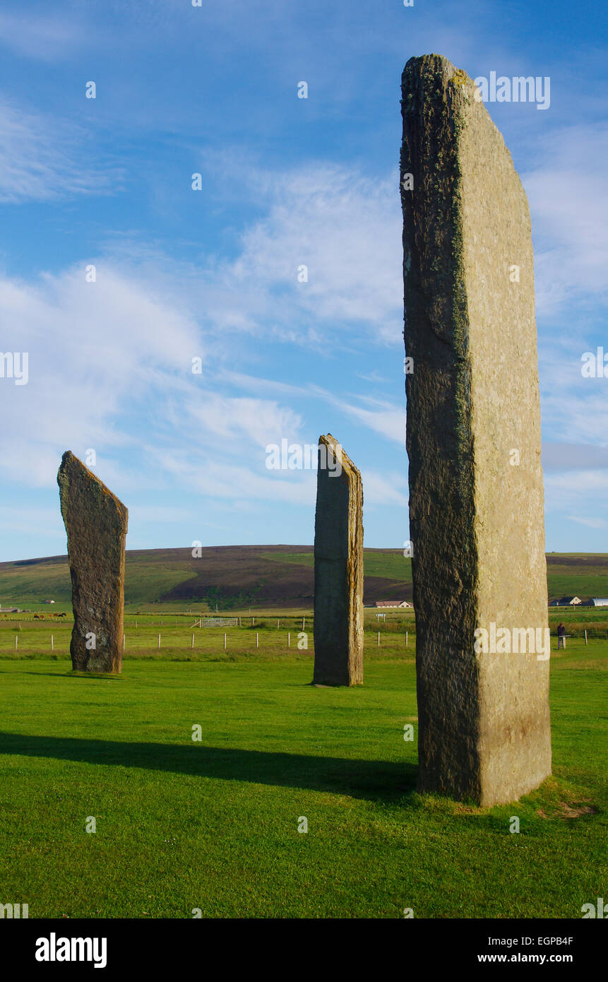 Standing Stones of Stenness, Orkney Inseln, Schottland. Stockfoto