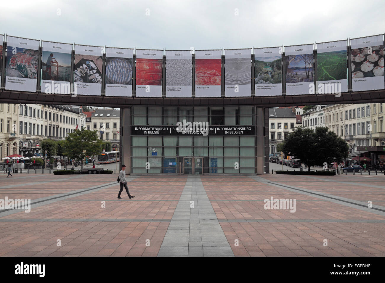 Die Mall, Gebäude des Europäischen Parlaments, Brüssel, Belgien. Stockfoto