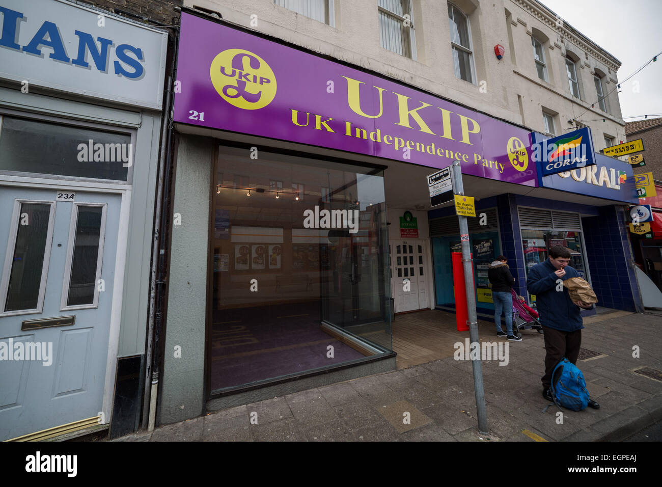 Kent, UK. 28. Februar 2015. UKIP-Büro in Ramsgate Credit: Guy Corbishley/Alamy Live-Nachrichten Stockfoto