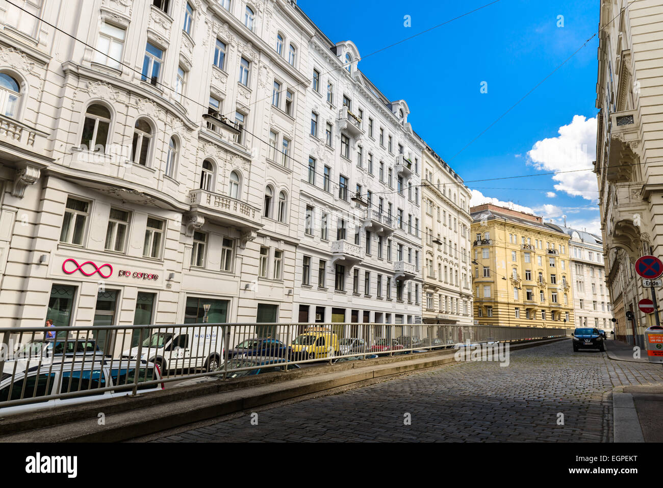 Blick auf Dominikanerbastei Straße in Wien, Österreich Stockfoto