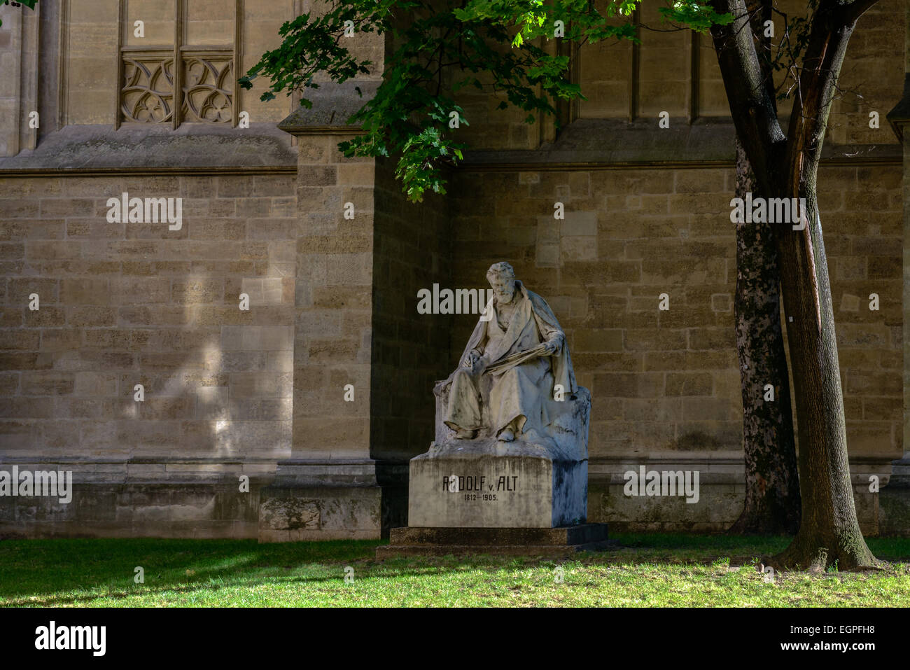 Statue des Malers Rudolf Ritter von Alt in Wien, Österreich Stockfoto