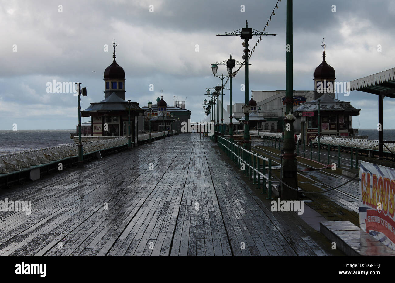 Blackpool North Pier - nach dem Regen. Stockfoto