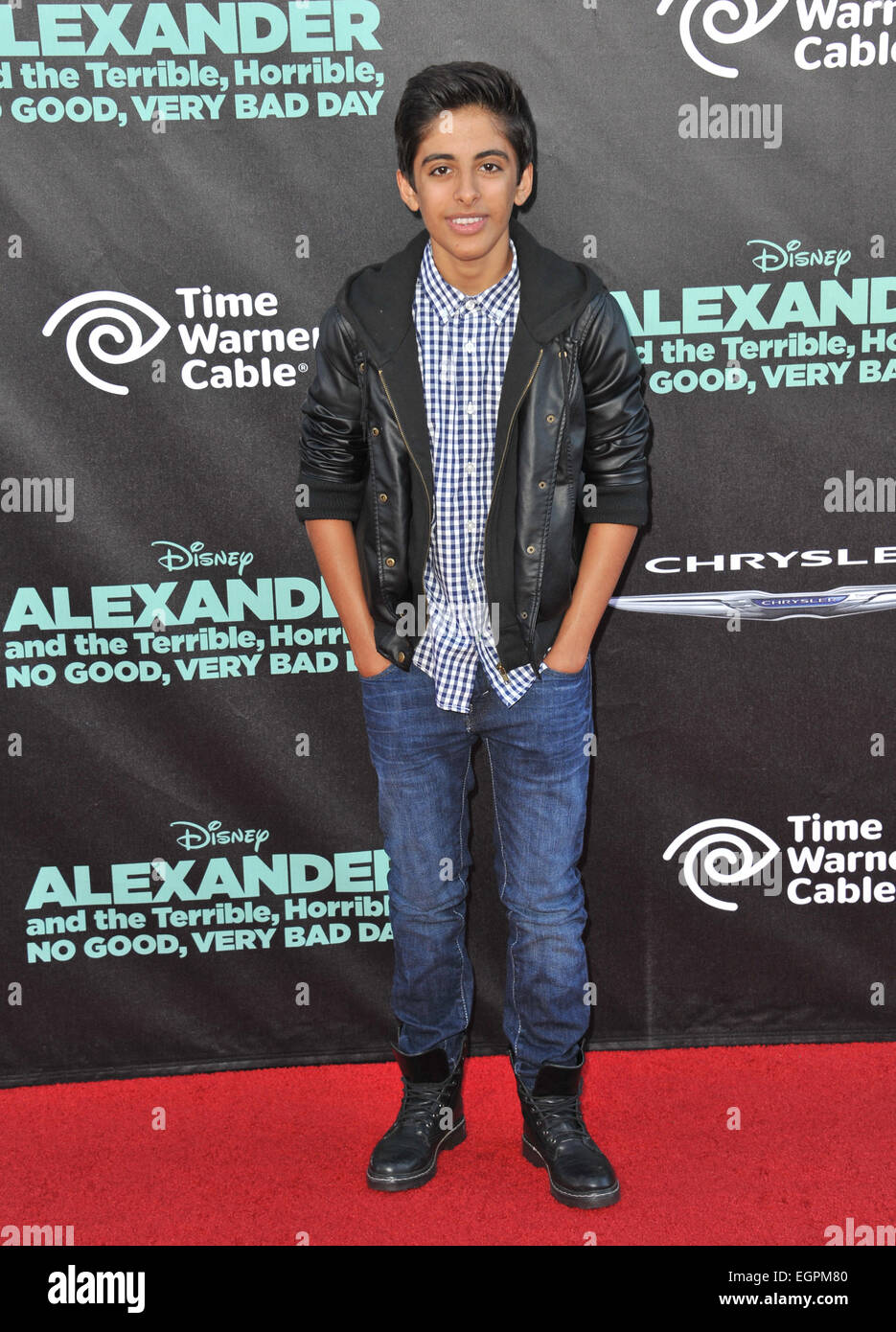 LOS ANGELES, CA - 6. Oktober 2014: Karan Brar auf die Welt-premiere von "Alexander und die schrecklich, schrecklich, No Good, Very Bad Day" am El Capitan Theatre in Hollywood. Stockfoto