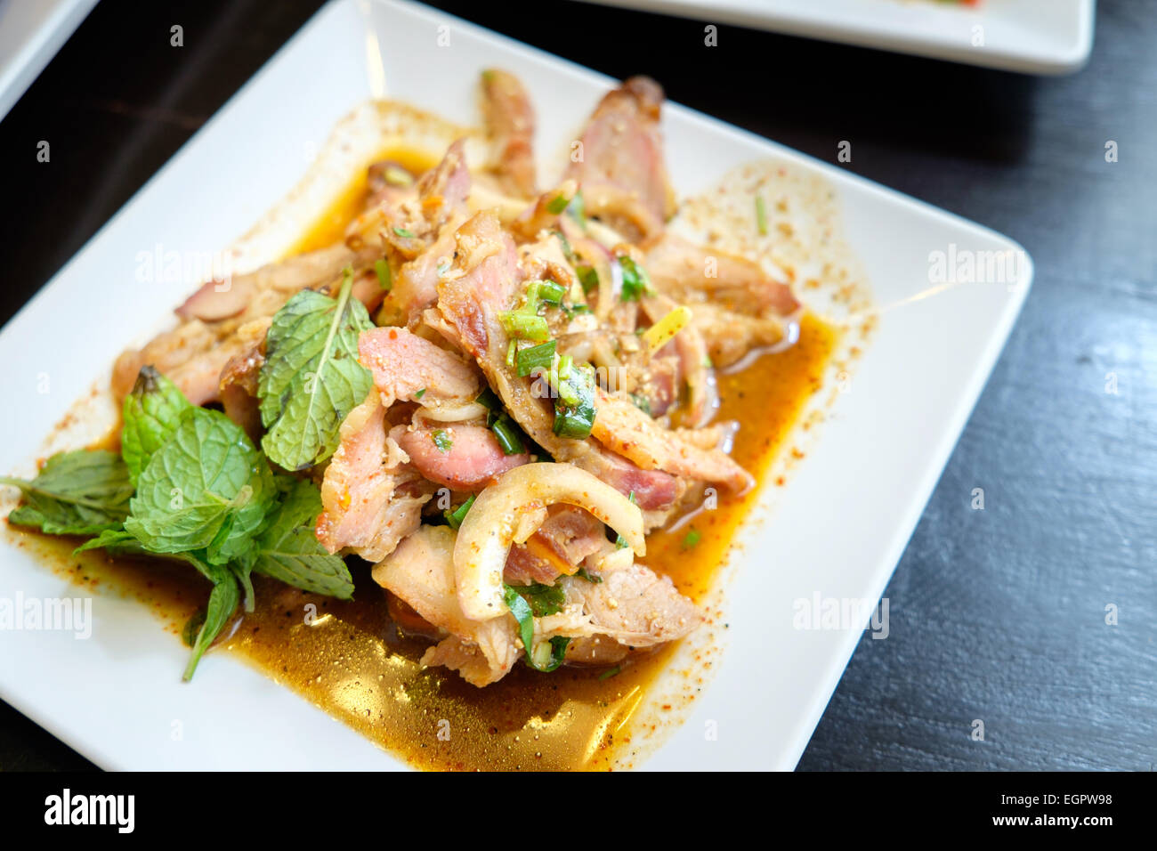Schweinefleisch Salat, Thai-Küche Stockfoto
