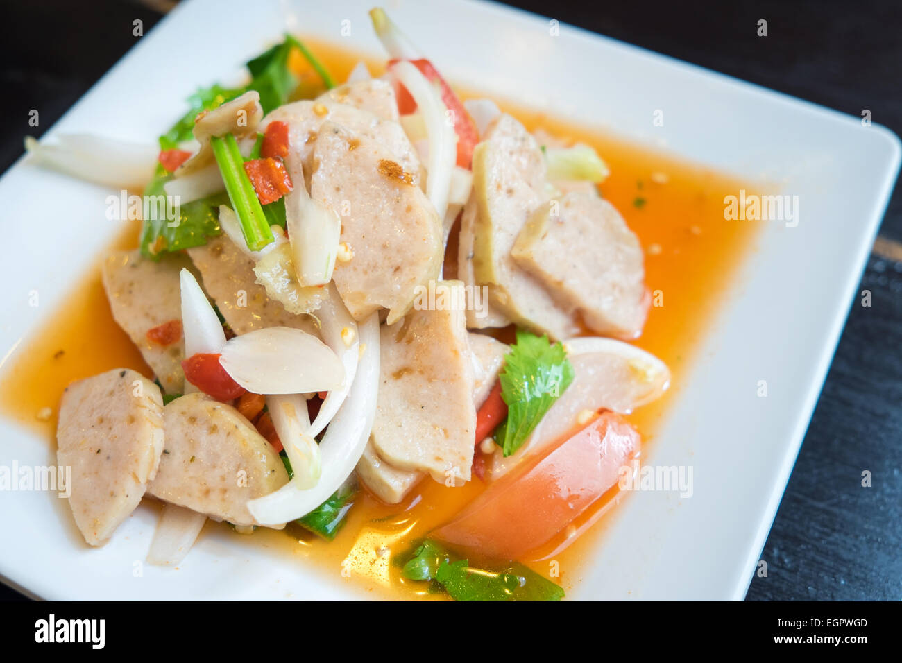 Chorizo-Salat, Thailand Essen Stockfoto