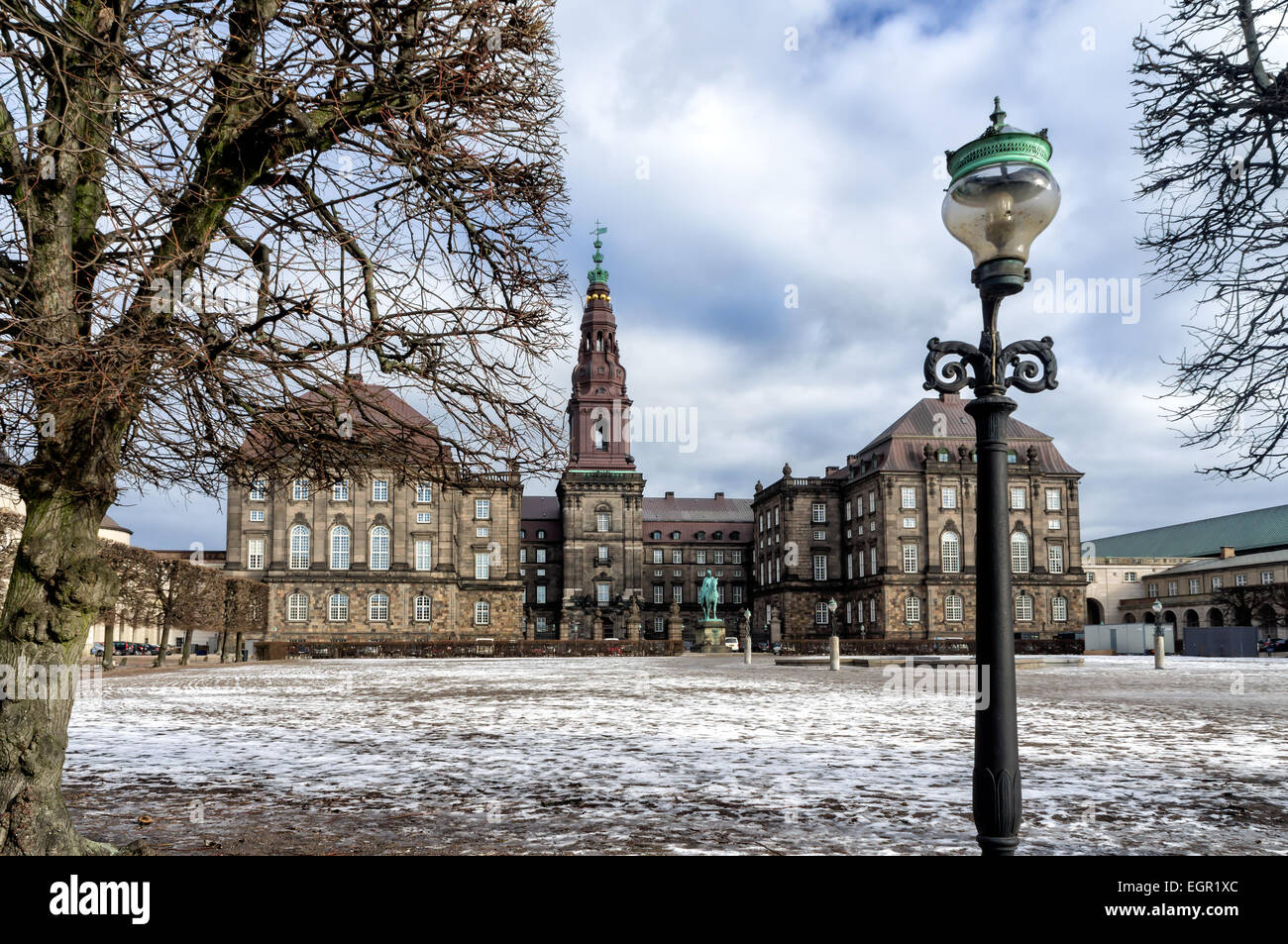 Schloss Christiansborg mit dem Parlament in Kopenhagen, Dänemark Stockfoto