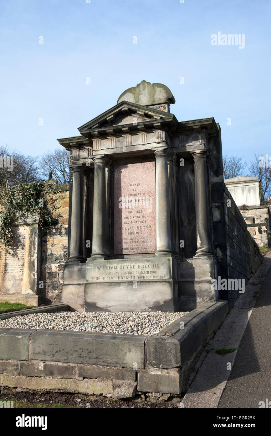 Das Grab des Architekten David Bryce auf New Calton Friedhof / Burial Ground, Edinburgh, Schottland Stockfoto