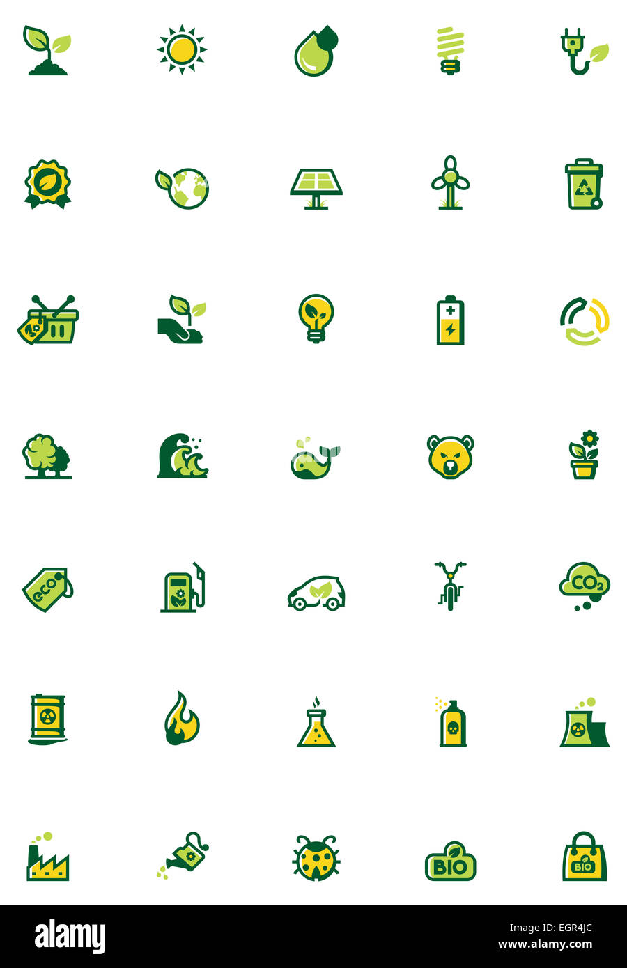 Ökologie-Icon-set Stockfoto
