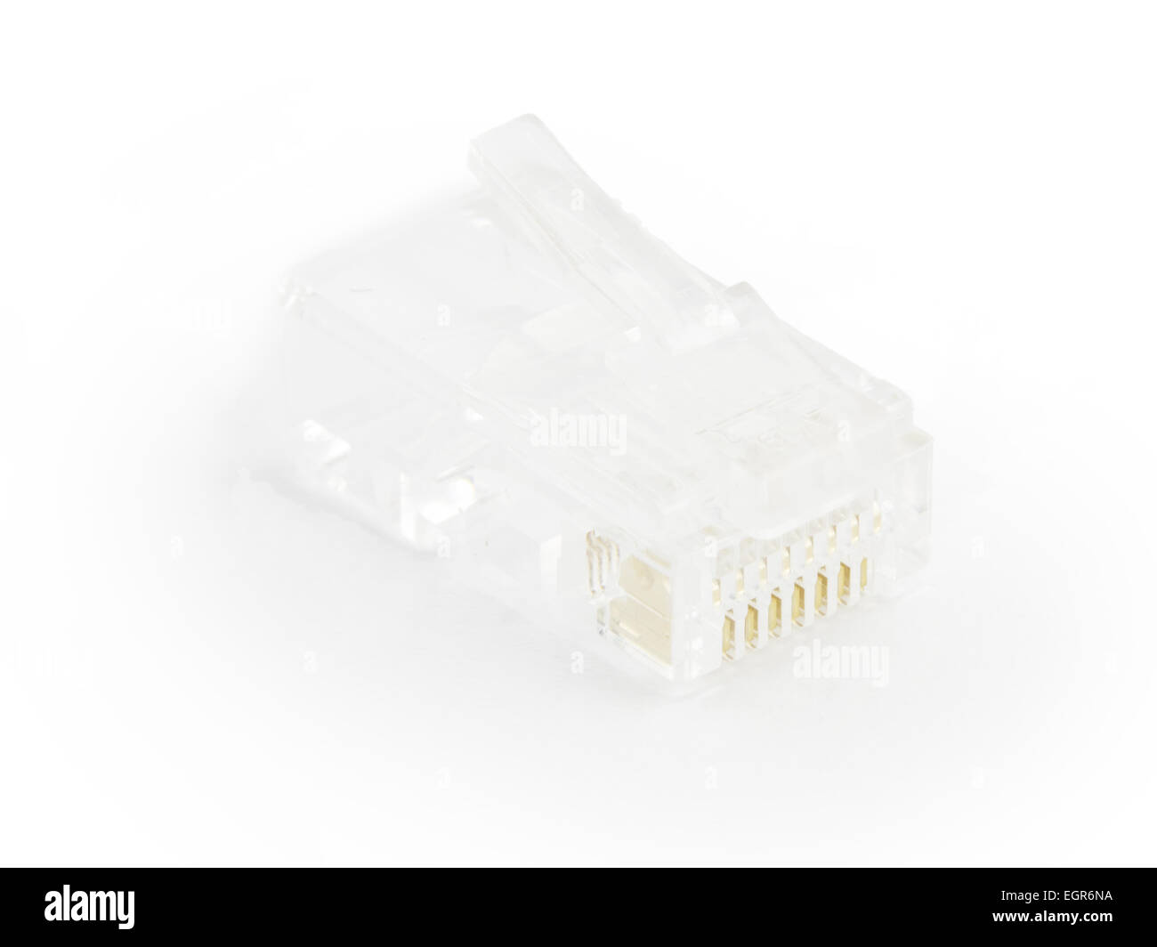 Netzwerk Kabel auf weißem Hintergrund Stockfoto