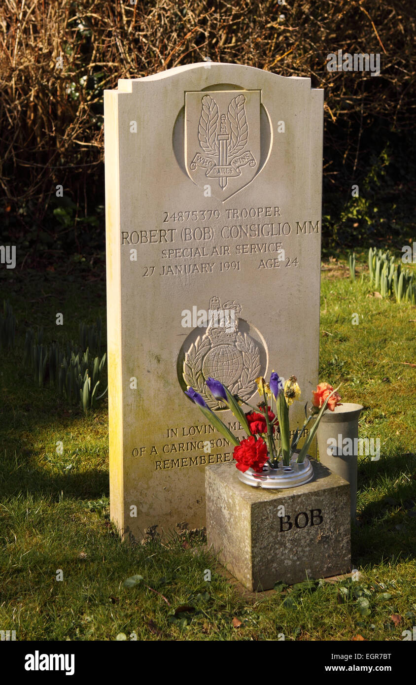 Special Air Service Regiment unterhalten die SAS eine Grabstelle am St.-Martins-Kirche in Hereford UK für die gefallenen Kameraden Stockfoto