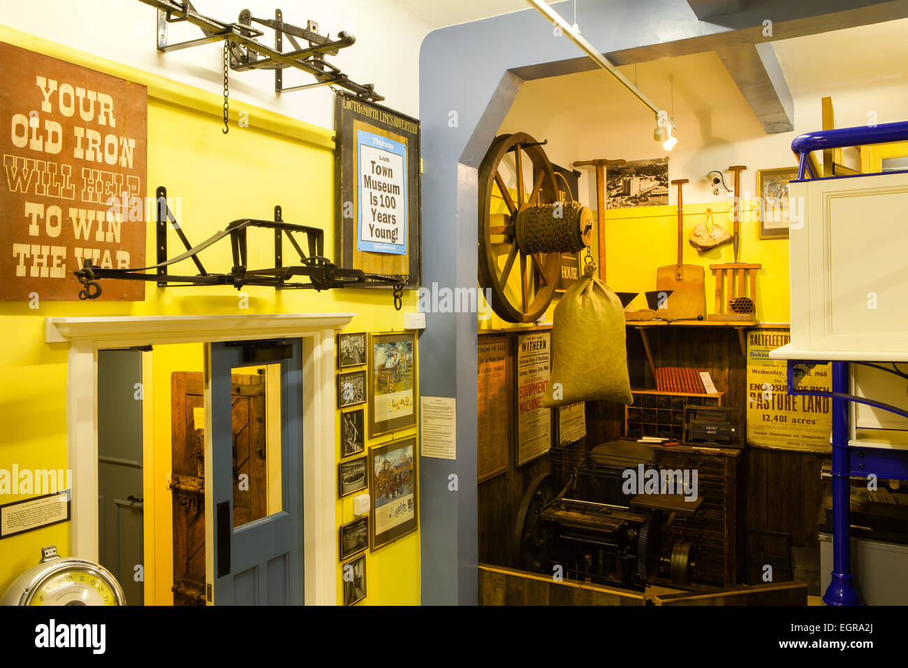 Louth Museum in der Markt Louth, bekannt als "The Capital of Lincolnshire Wolds". Februar 2015. Stockfoto
