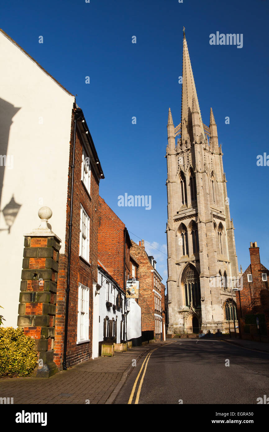 St. Jakobskirche in den Markt Louth, bekannt als "The Capital of Lincolnshire Wolds". Februar 2015. Stockfoto