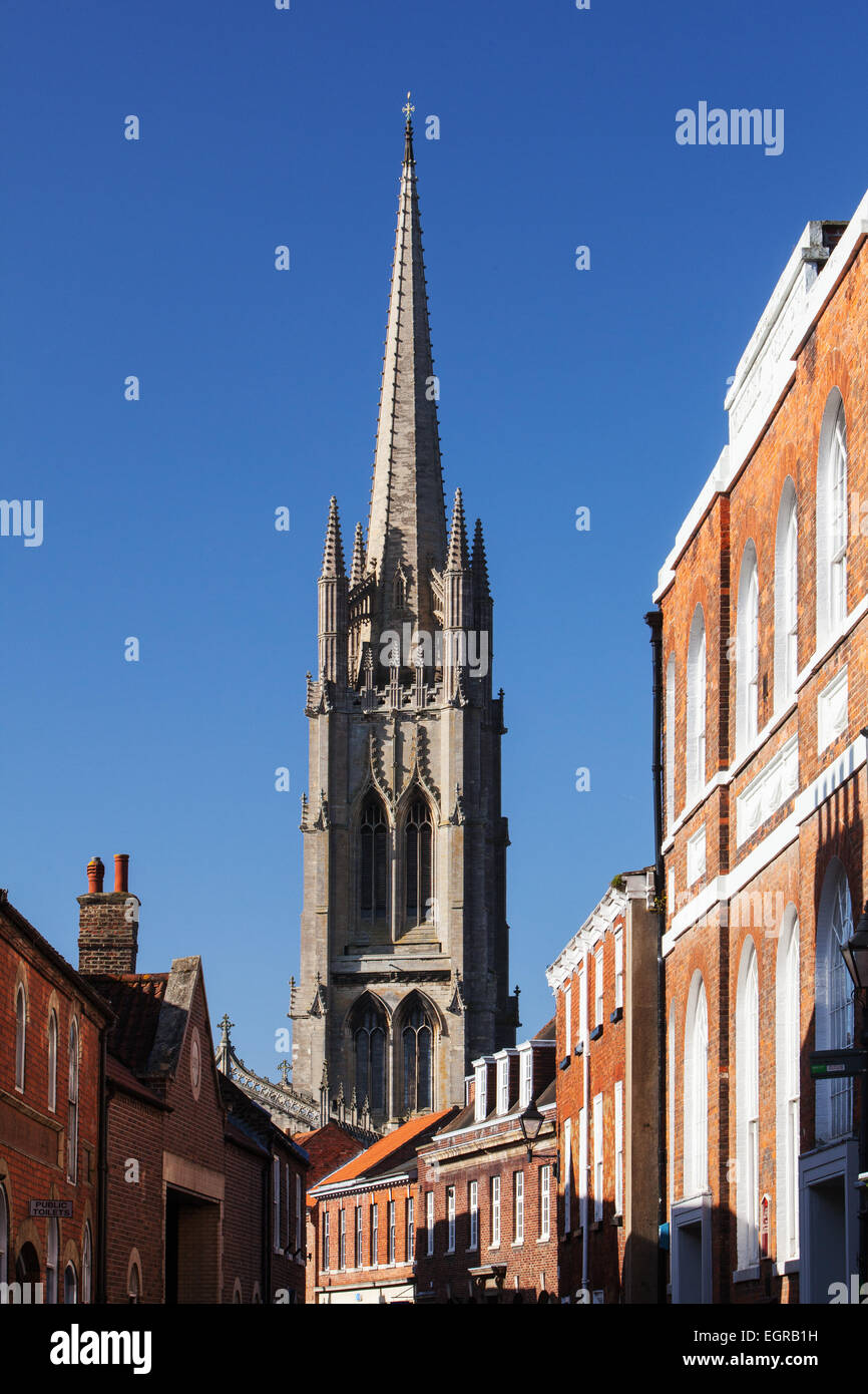 St. Jakobskirche in den Markt Louth, bekannt als "The Capital of Lincolnshire Wolds". Februar 2015. Stockfoto
