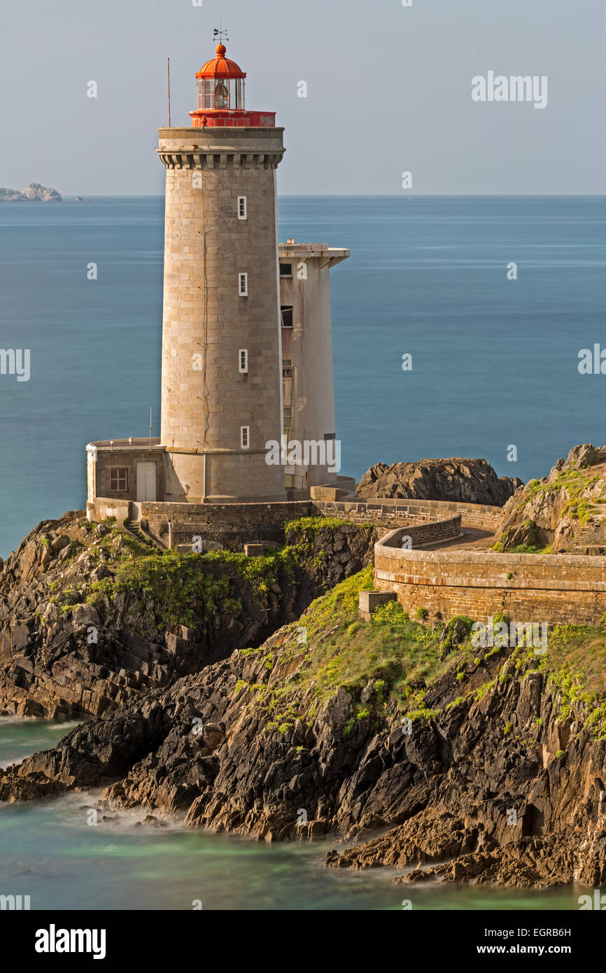 Leuchtturm Petit Minou, Bretagne, Frankreich, Europa Stockfoto