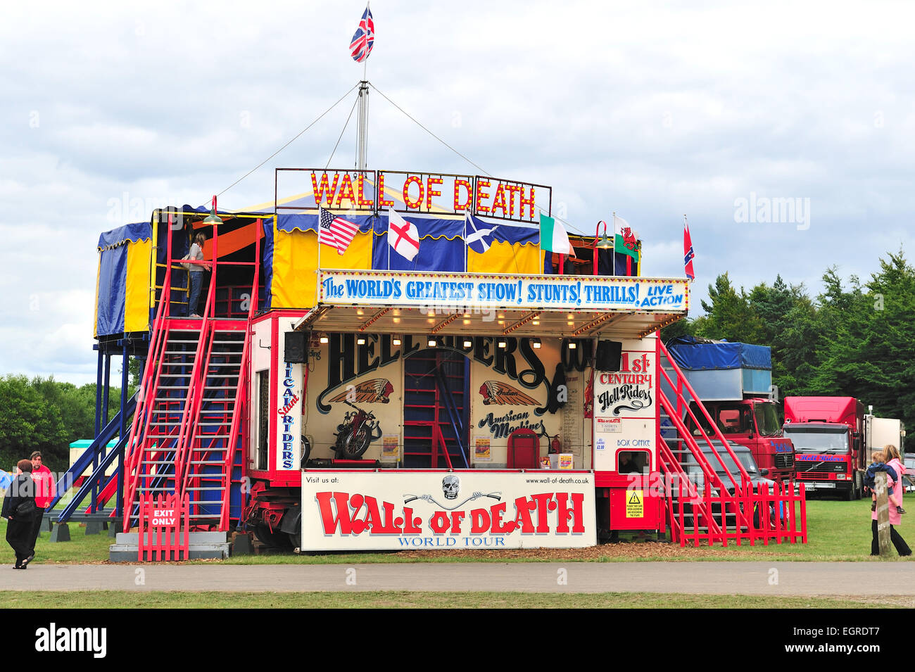Wand des Todes Jahrmarktsattraktion, Kent county show Stockfoto