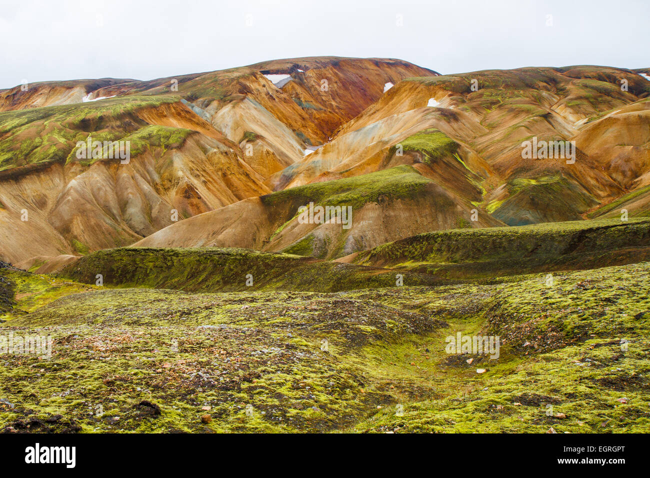 Rhyolit Berge im Hochland von Island Stockfoto