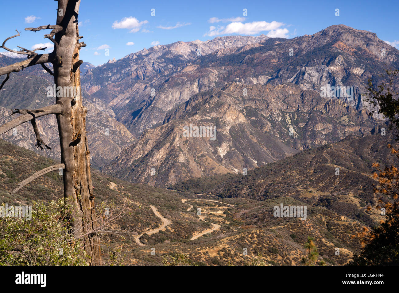 Das zerklüftete Gelände der Ost-Zentral-Kalifornien im Kings Canyon Stockfoto