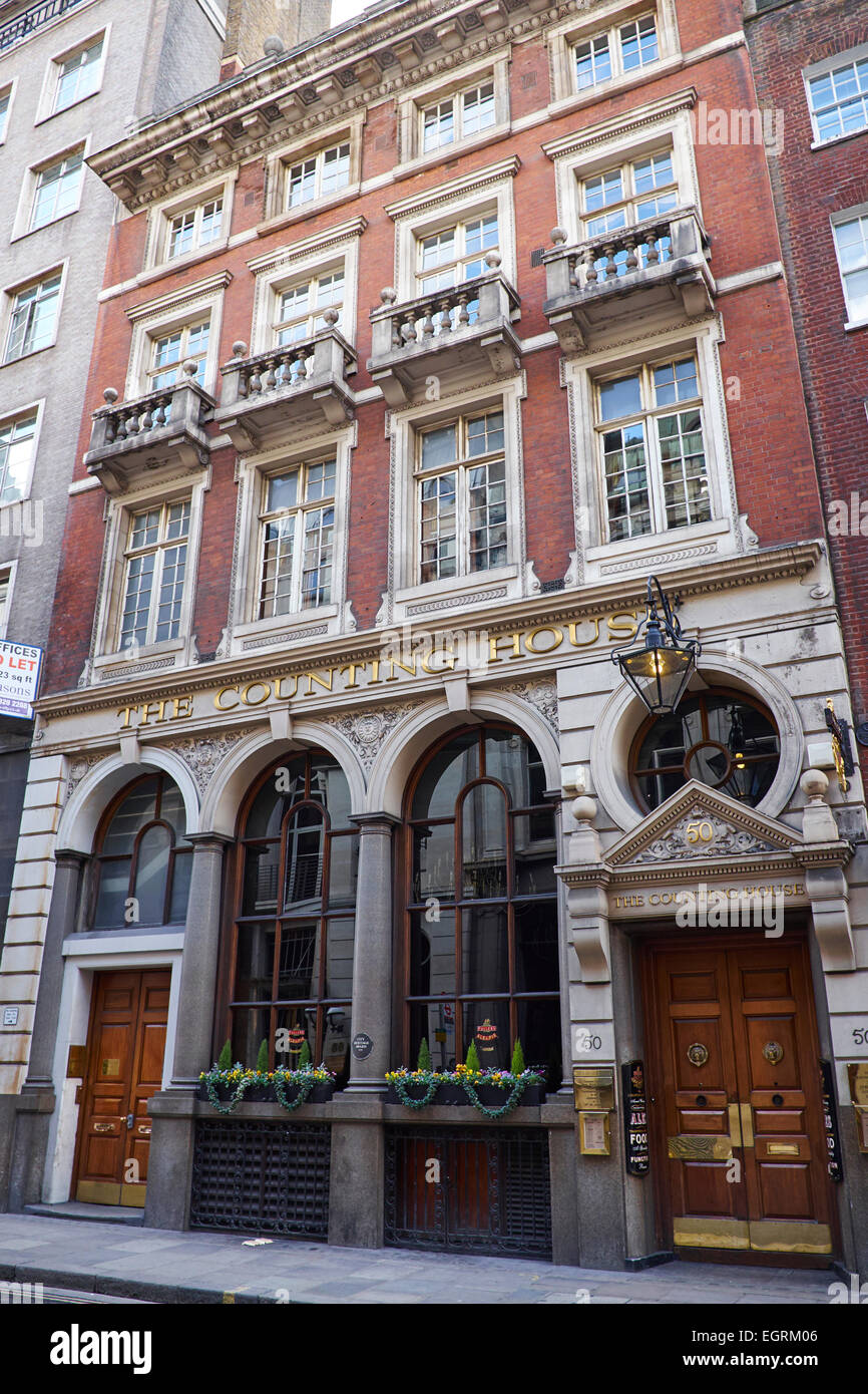 Das Kontor A ehemaligen Banking beherbergen jetzt ein Pub Cornhill City Of London UK Stockfoto