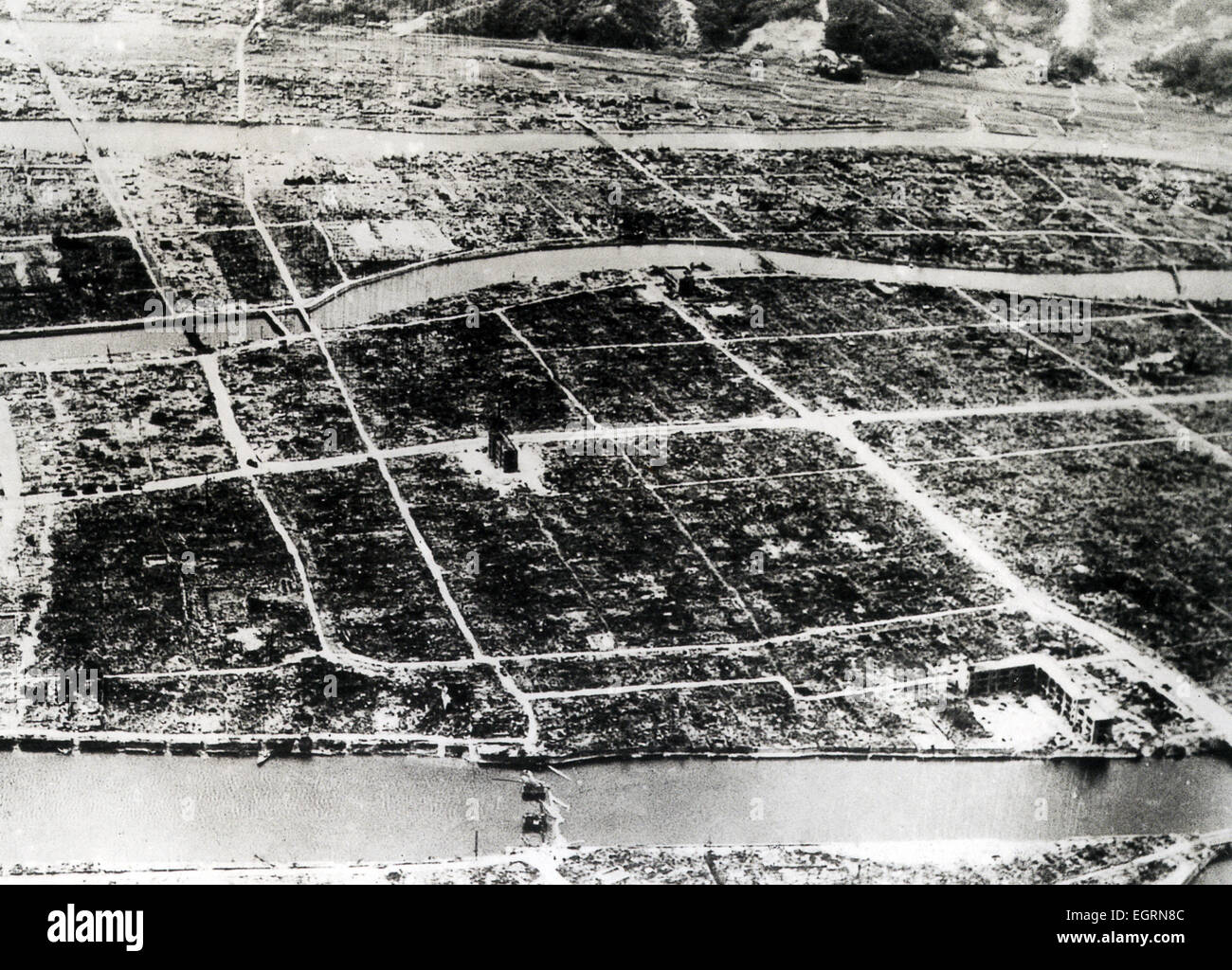 HIROSHIMA, Japan, nachdem die Atombombe "Little Boy" über 6. August 1945 von einem USAF b-29 Bomber Enola Gay abgeworfen wurde Stockfoto