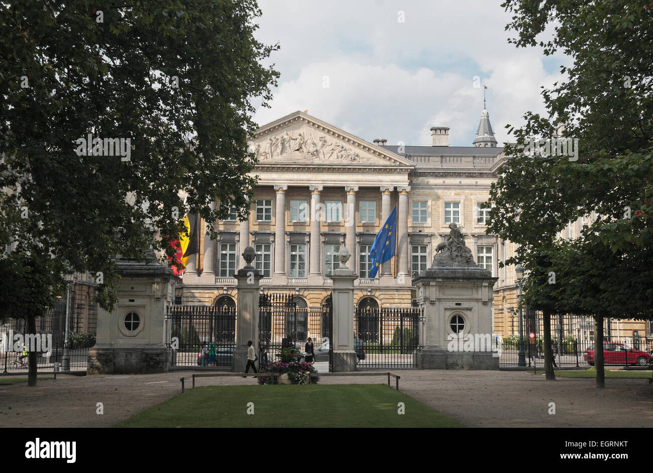 Der Palais De La Nation, Haus von Belgien-Parlament in Brüssel, Belgien (Blick von der Rue De La Loi) Stockfoto