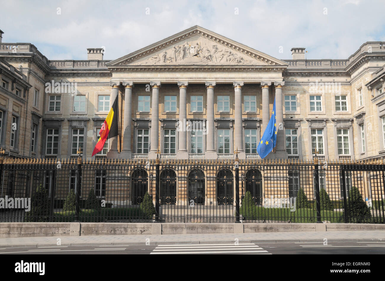 Der Palais De La Nation, Haus von Belgien-Parlament in Brüssel, Belgien (Blick von der Rue De La Loi) Stockfoto