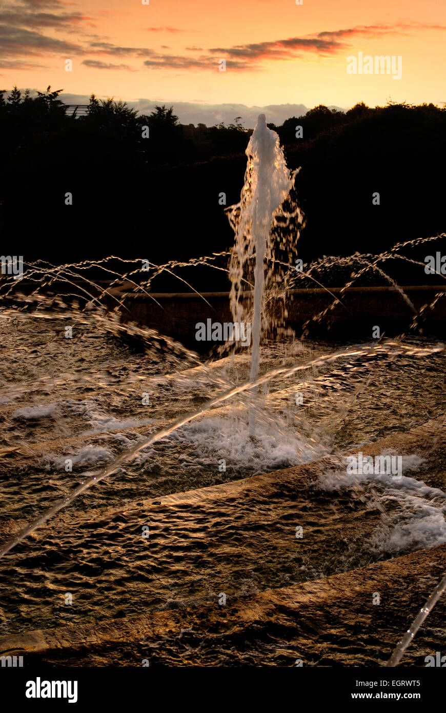 Die große Kaskade, Alnwick Garden Stockfoto