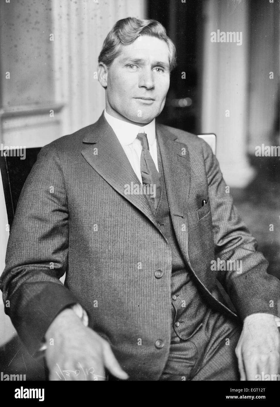 John R Lawson - Bergmann und Gewerkschaftsführer John R. Lawson wer Zeuge vor der Eidgenössischen Kommission für Arbeitsbeziehungen Anhörungen im Jahre 1915 in New York City Hall, New York City war. Stockfoto