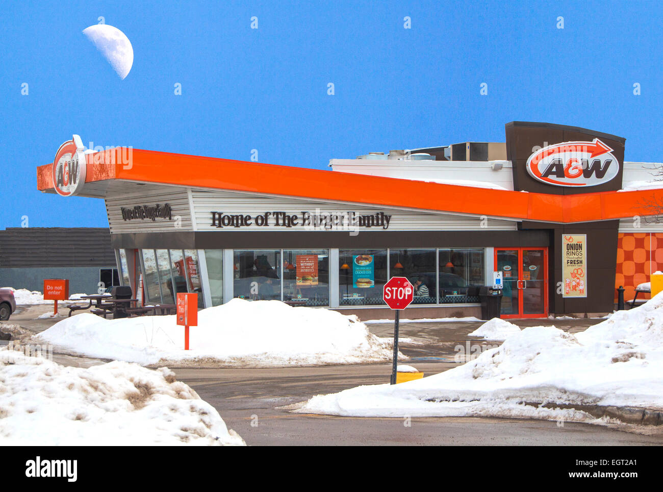 A & W Restauranteingang in Peterborough, Ontario Stockfoto