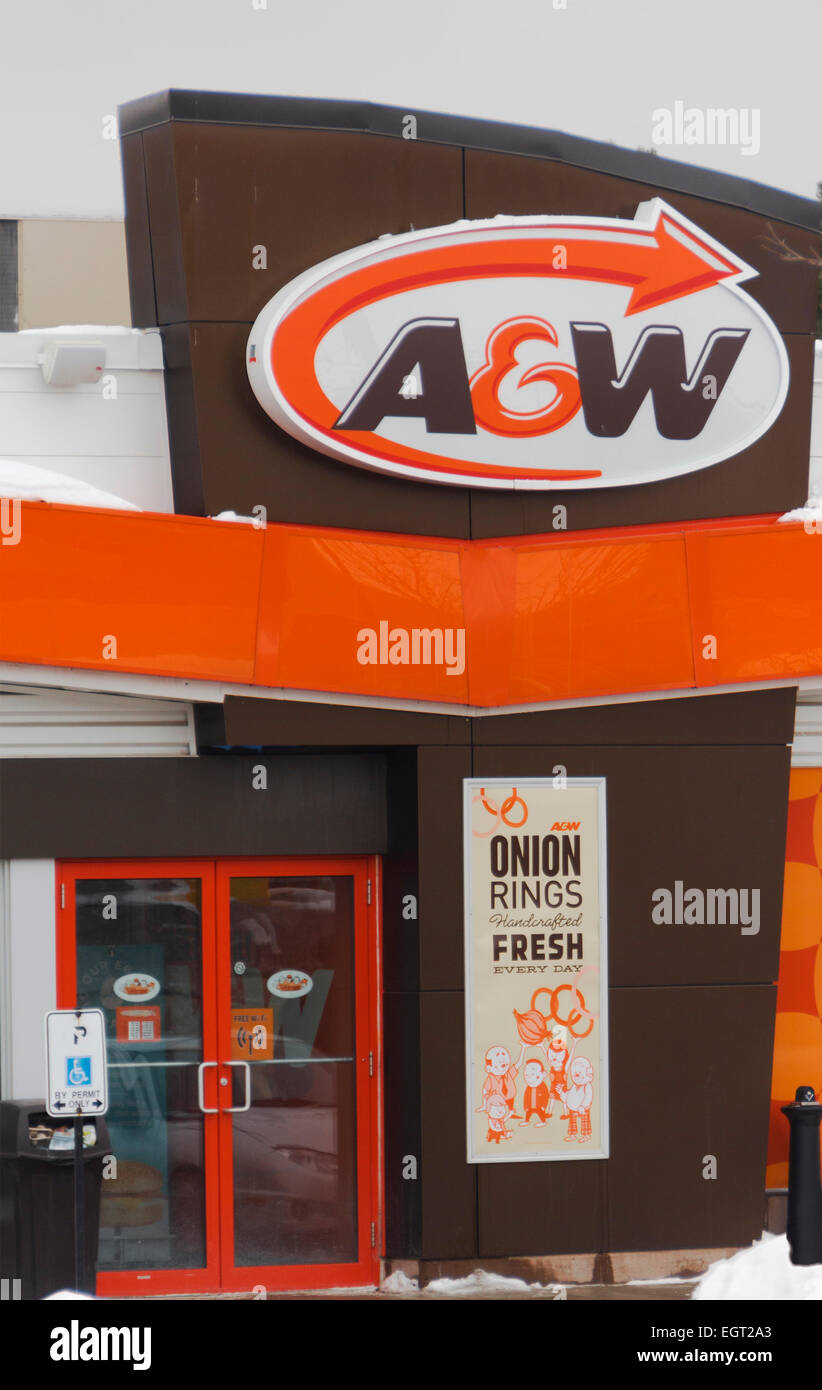 A & W Restauranteingang in Peterborough, Ontario Stockfoto