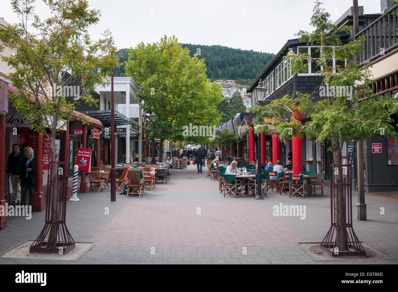 Die Mall, Ballarat Street, Queenstown, Otago, Südinsel, Neuseeland. Stockfoto