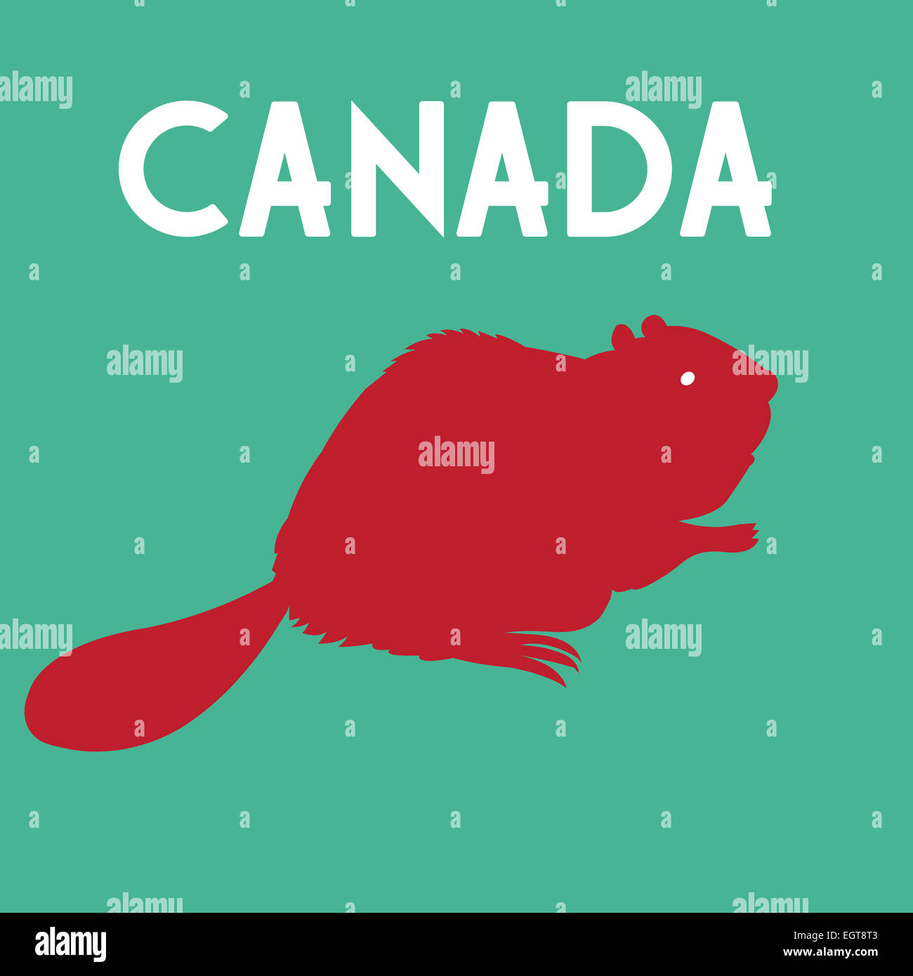 Grafisches Symbol Biber eine Farbe Land Kanada Stockfoto