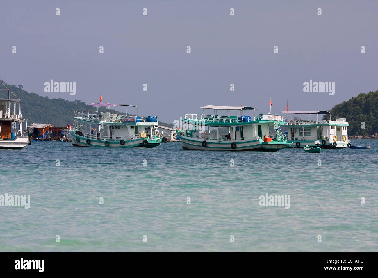 Exkursion Boote aus auf Toi, Phu Quoc Iland, Vietnam, Asien, Süd-Ost-Asien Stockfoto