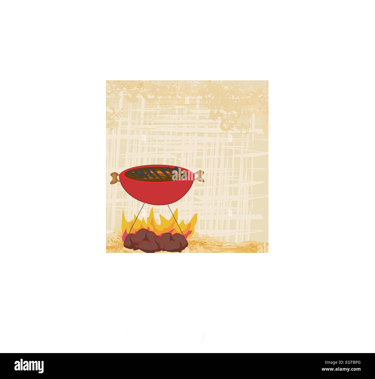 Vintage Grill Partyeinladung Stock Vektor