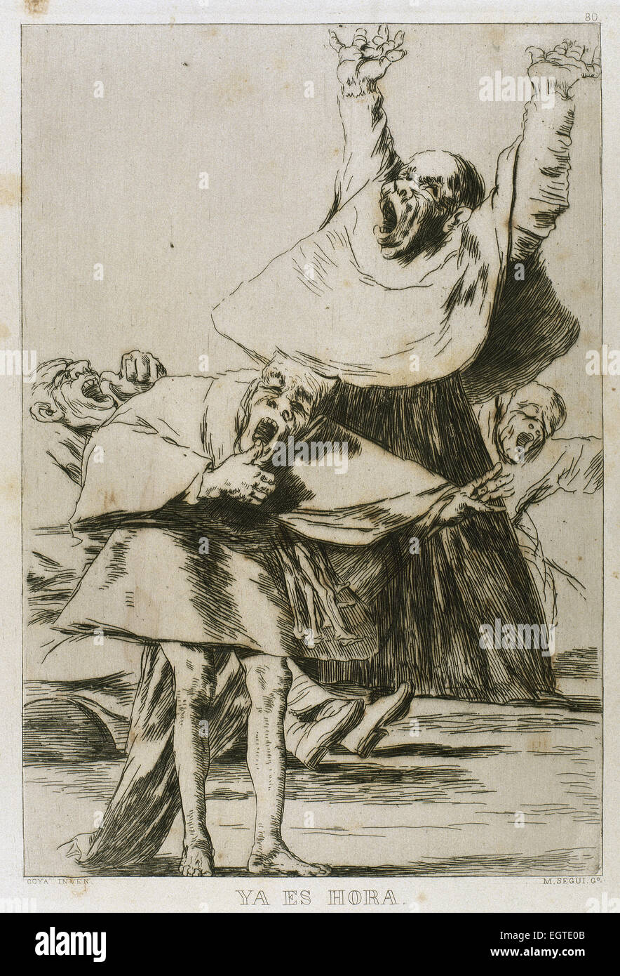 Francisco Goya (1746-1828). Capricen. Plaque 80. 18. Jahrhundert. Es ist an der Zeit. Prado-Museum. Madrid. Stockfoto