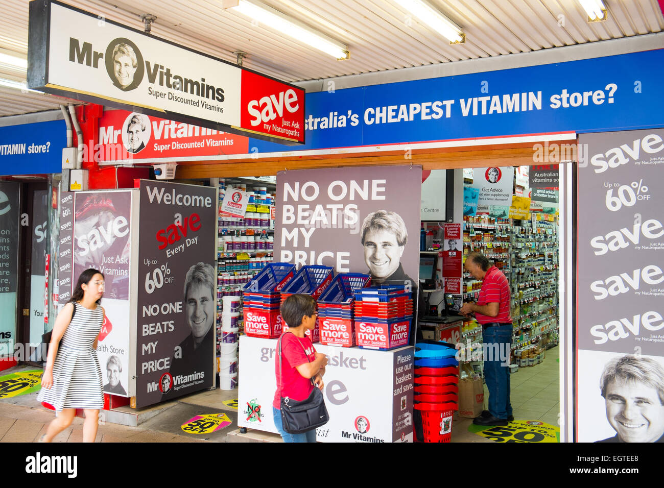 Herr Vitamine Shop in Chatswood Sydney Australia, Chatswood ist eine sehr beliebte asiatische Gemeinde Stockfoto