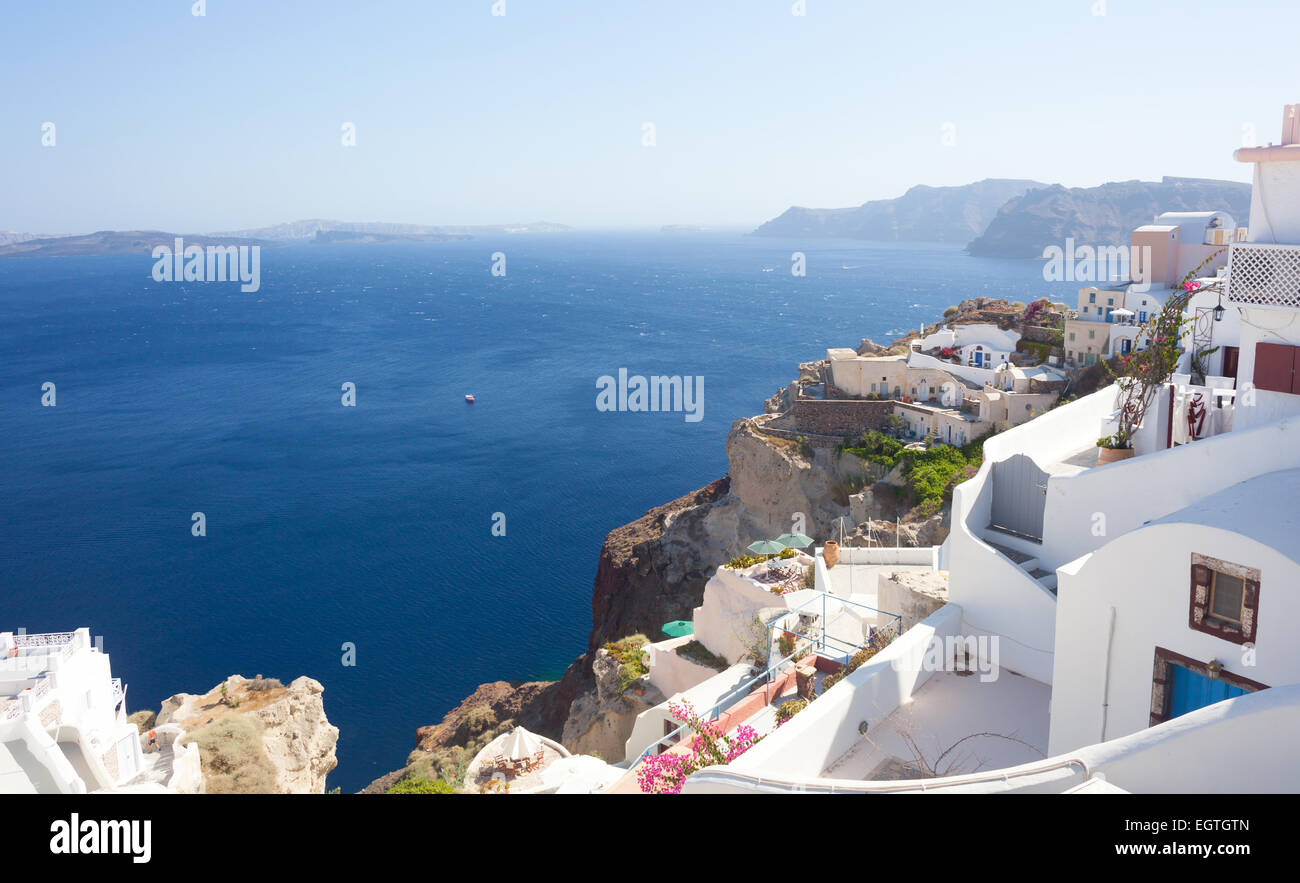 Blick auf generische Dorf auf der Insel Santorini, Griechenland. Stockfoto