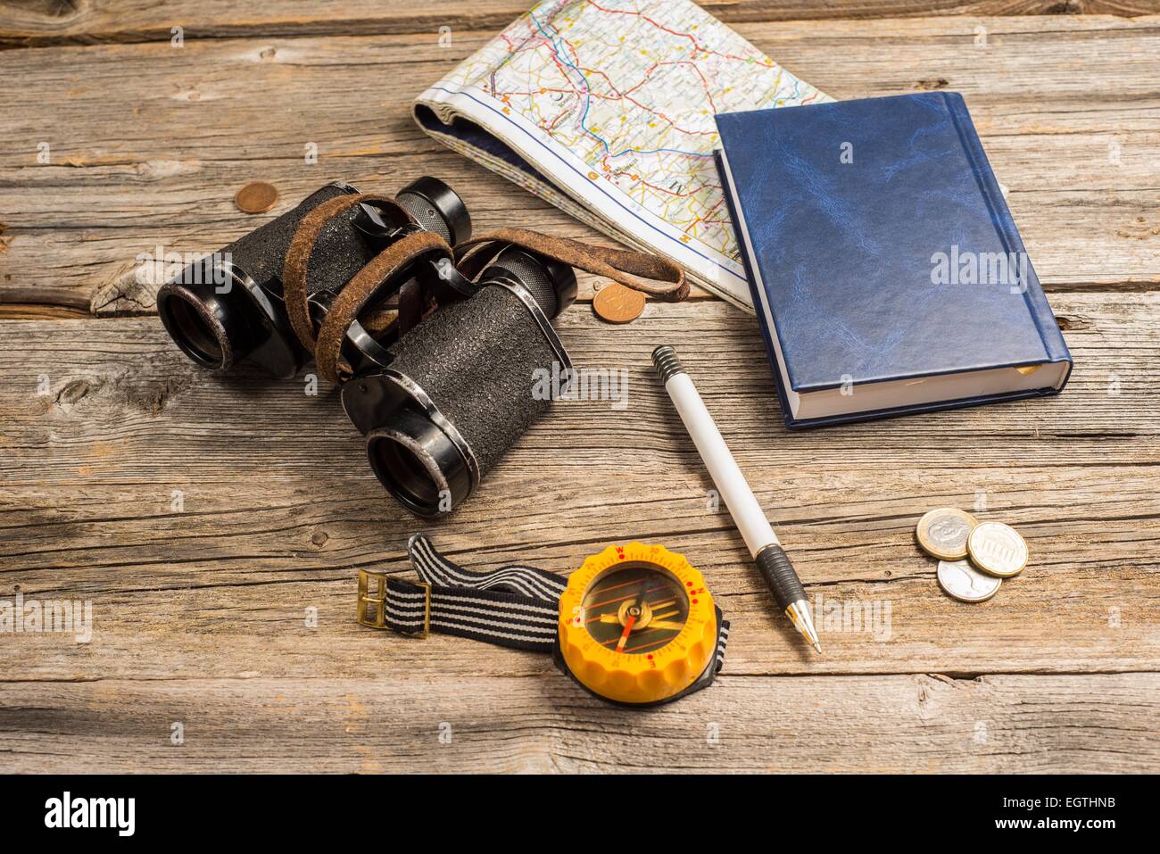 Traveler-Ausrüstung Stockfoto