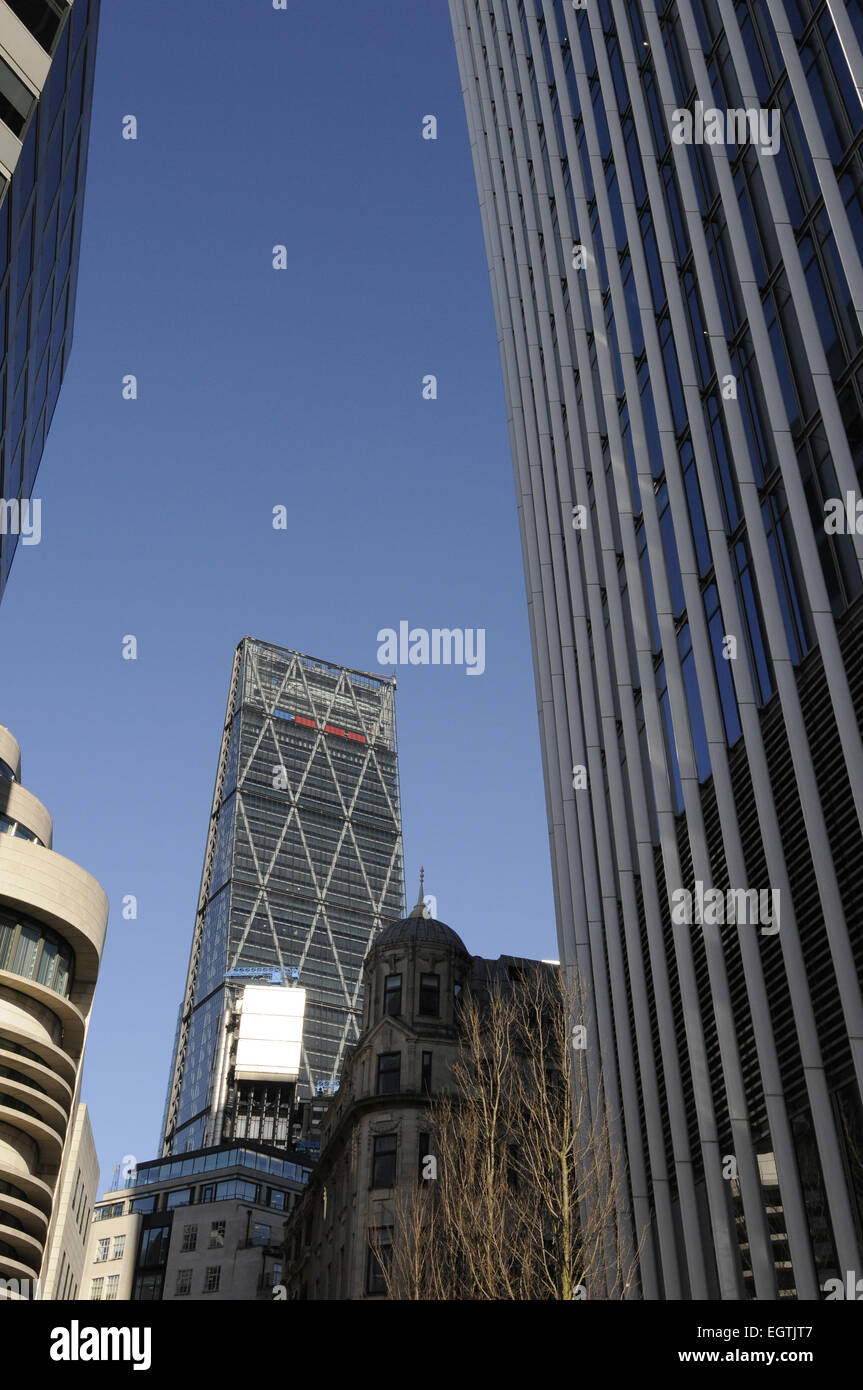Die moderne Skyline der City of London mit The Cheesegrater und Walkie Talkie Gebäude London England Stockfoto