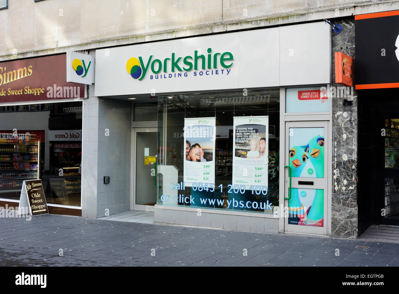 Yorkshire Building Society Niederlassung in Liverpool. Stockfoto