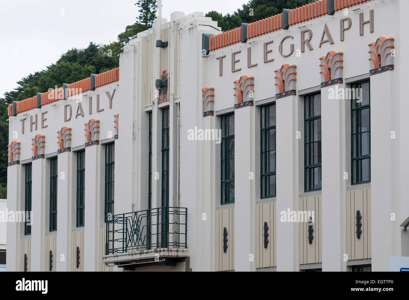 Der Daily Telegraph Building, Tennyson Street, Napier, Hawkes Bay, North Island, Neuseeland. Stockfoto