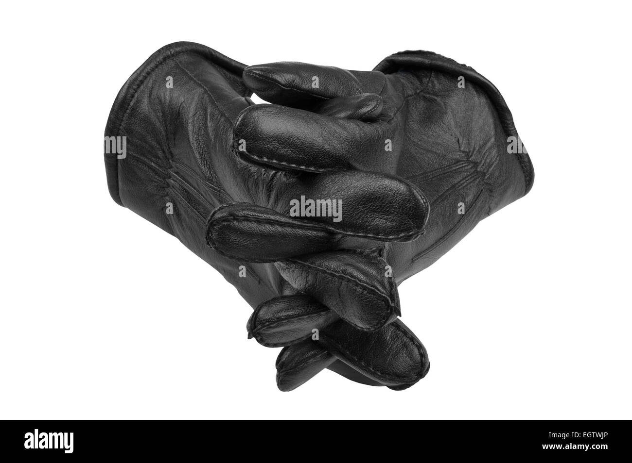 isoliertes Objekt auf weiß - Lederhandschuhe Stockfoto