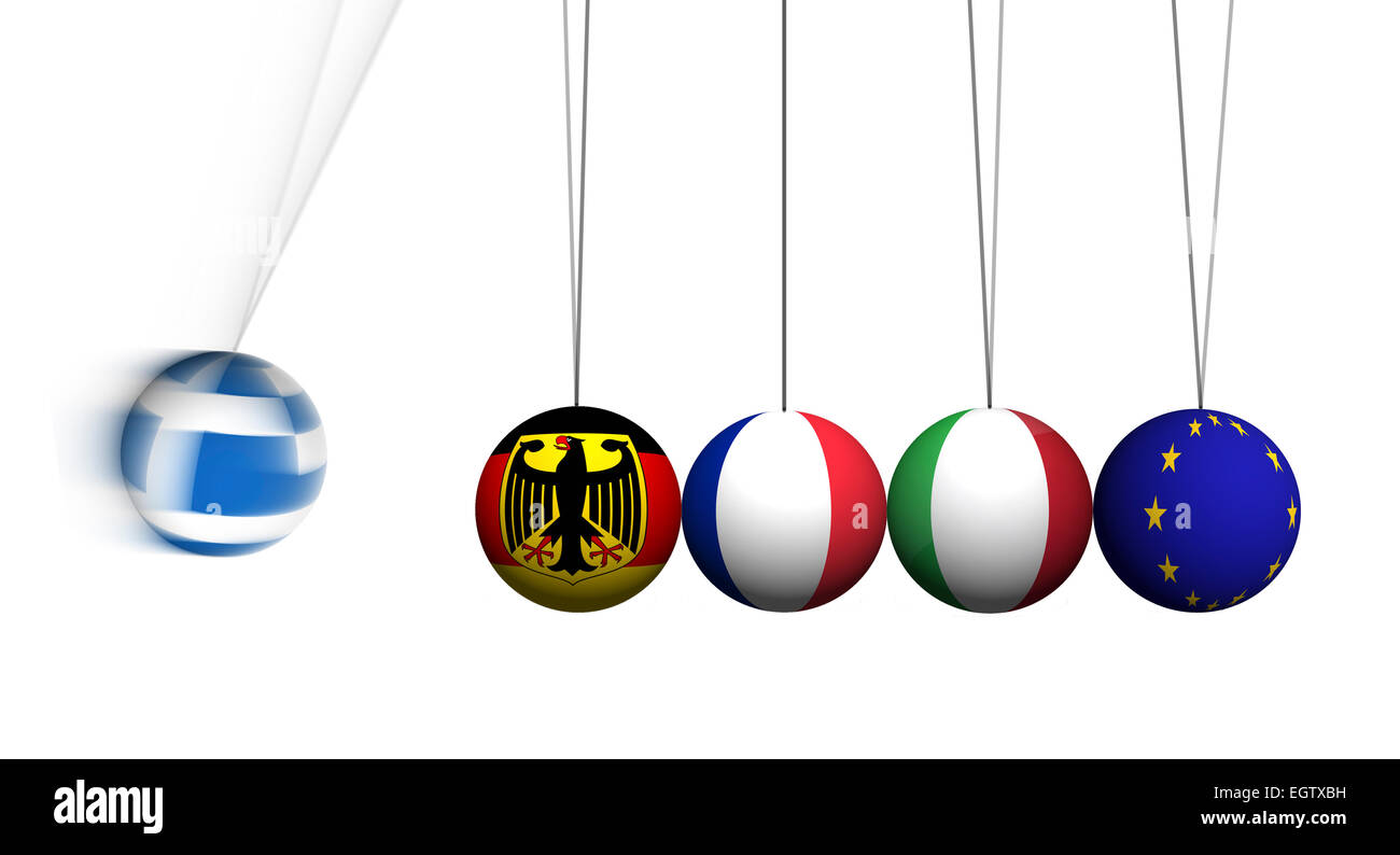 Konzept-Bild von Griechenland und der Euro zone Währungsprobleme Stockfoto