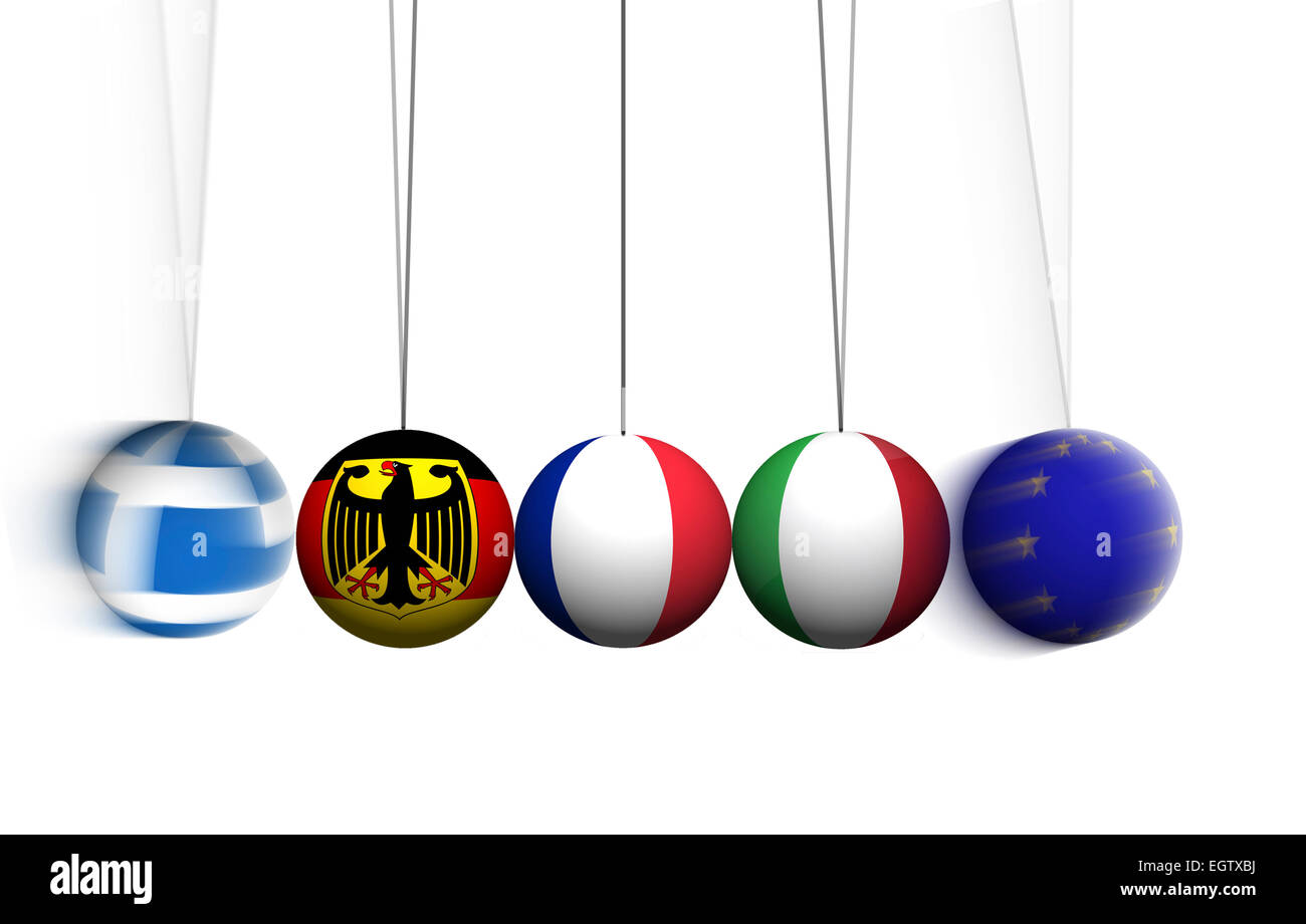 Konzept-Bild von Griechenland und der Euro zone Währungsprobleme Stockfoto