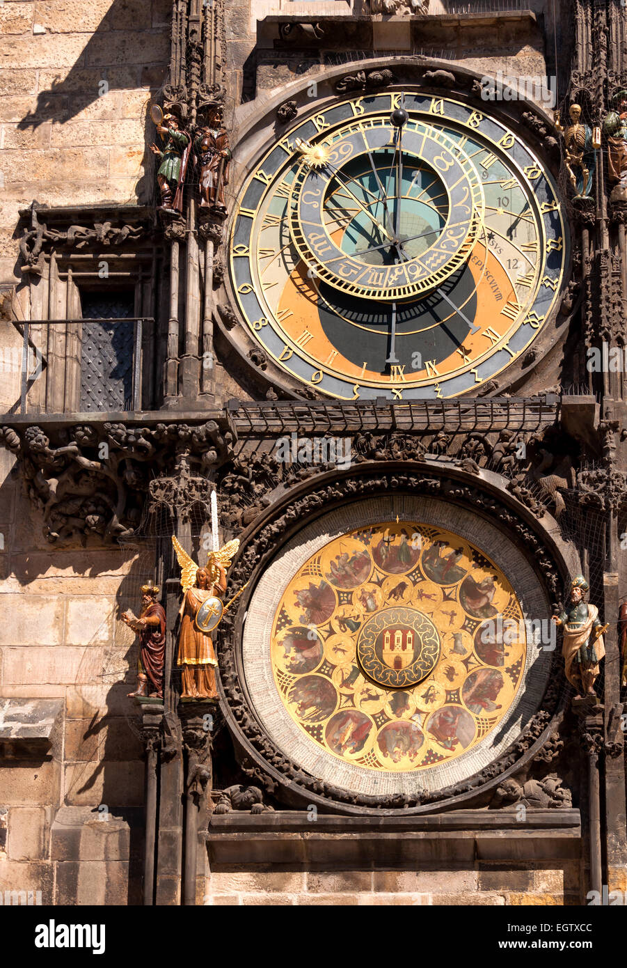 Berühmte astronomische Uhr in Prag, Tschechische Republik, Stockfoto